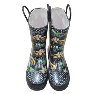 Western Chief Black Boys Tractor Rain Boots Size 11/12